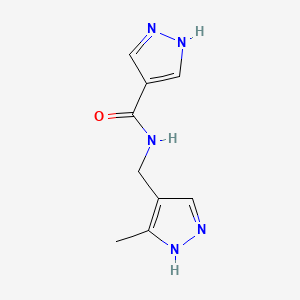 molecular formula C9H11N5O B7576722 N-[(5-methyl-1H-pyrazol-4-yl)methyl]-1H-pyrazole-4-carboxamide 