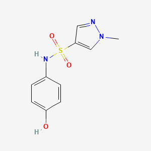 molecular formula C10H11N3O3S B7576756 N-(4-hydroxyphenyl)-1-methylpyrazole-4-sulfonamide 