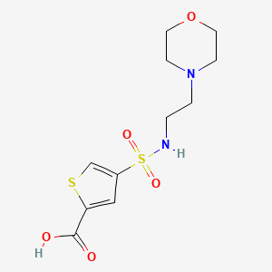 molecular formula C11H16N2O5S2 B7576762 4-(2-Morpholin-4-ylethylsulfamoyl)thiophene-2-carboxylic acid 