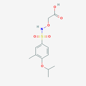 molecular formula C12H17NO6S B7576775 2-[(3-Methyl-4-propan-2-yloxyphenyl)sulfonylamino]oxyacetic acid 