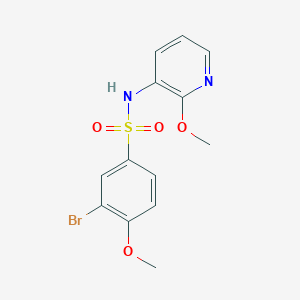 molecular formula C13H13BrN2O4S B7576776 3-bromo-4-methoxy-N-(2-methoxypyridin-3-yl)benzenesulfonamide 