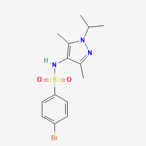 molecular formula C14H18BrN3O2S B7576803 4-bromo-N-(3,5-dimethyl-1-propan-2-ylpyrazol-4-yl)benzenesulfonamide 