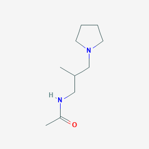 molecular formula C10H20N2O B7576810 N-(2-methyl-3-pyrrolidin-1-ylpropyl)acetamide 