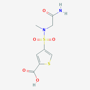 molecular formula C8H10N2O5S2 B7576844 4-[(2-Amino-2-oxoethyl)-methylsulfamoyl]thiophene-2-carboxylic acid 