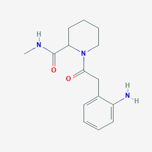 molecular formula C15H21N3O2 B7576859 1-[2-(2-aminophenyl)acetyl]-N-methylpiperidine-2-carboxamide 
