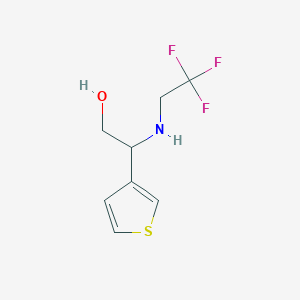 molecular formula C8H10F3NOS B7576873 2-Thiophen-3-yl-2-(2,2,2-trifluoroethylamino)ethanol 