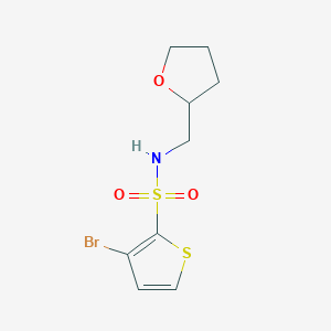 molecular formula C9H12BrNO3S2 B7576888 3-bromo-N-(oxolan-2-ylmethyl)thiophene-2-sulfonamide 