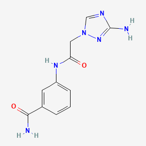 molecular formula C11H12N6O2 B7576895 3-[[2-(3-Amino-1,2,4-triazol-1-yl)acetyl]amino]benzamide 