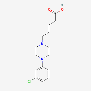 molecular formula C15H21ClN2O2 B7576901 Pentanoic acid, 5-[4-(3-chlorophenyl)-1-piperazinyl]- 