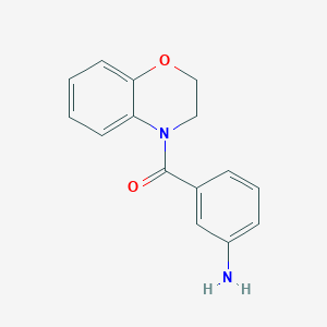 molecular formula C15H14N2O2 B7576926 (3-Aminophenyl)-(2,3-dihydro-1,4-benzoxazin-4-yl)methanone 