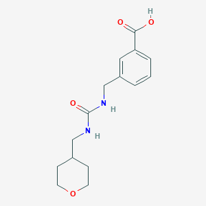 molecular formula C15H20N2O4 B7576953 3-[(Oxan-4-ylmethylcarbamoylamino)methyl]benzoic acid 