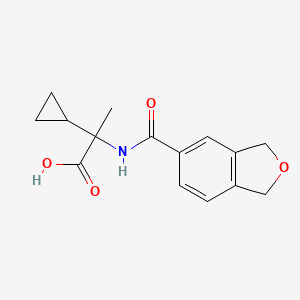 molecular formula C15H17NO4 B7576981 2-Cyclopropyl-2-(1,3-dihydro-2-benzofuran-5-carbonylamino)propanoic acid 