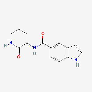 molecular formula C14H15N3O2 B7576996 N-(2-oxopiperidin-3-yl)-1H-indole-5-carboxamide 