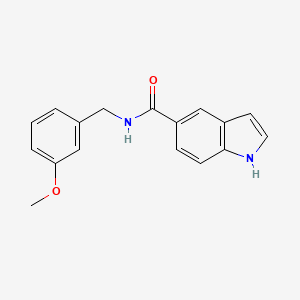 molecular formula C17H16N2O2 B7577003 N-[(3-methoxyphenyl)methyl]-1H-indole-5-carboxamide 