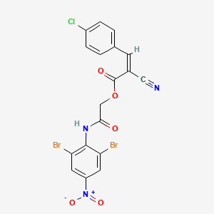 molecular formula C18H10Br2ClN3O5 B7577025 [2-(2,6-dibromo-4-nitroanilino)-2-oxoethyl] (Z)-3-(4-chlorophenyl)-2-cyanoprop-2-enoate 