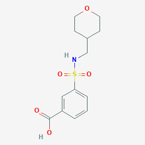 molecular formula C13H17NO5S B7577031 3-(Oxan-4-ylmethylsulfamoyl)benzoic acid 
