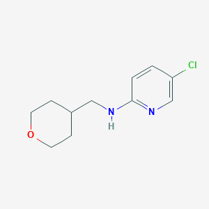 molecular formula C11H15ClN2O B7577041 5-chloro-N-(oxan-4-ylmethyl)pyridin-2-amine 