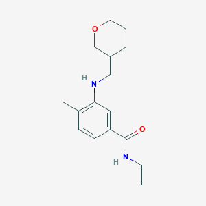 molecular formula C16H24N2O2 B7577049 N-ethyl-4-methyl-3-(oxan-3-ylmethylamino)benzamide 
