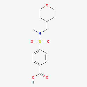 molecular formula C14H19NO5S B7577055 4-[Methyl(oxan-4-ylmethyl)sulfamoyl]benzoic acid 