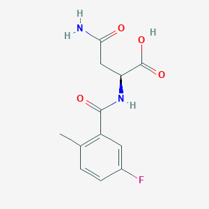 molecular formula C12H13FN2O4 B7577070 (2S)-4-amino-2-[(5-fluoro-2-methylbenzoyl)amino]-4-oxobutanoic acid 