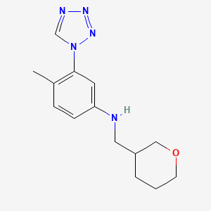 4-methyl-N-(oxan-3-ylmethyl)-3-(tetrazol-1-yl)aniline