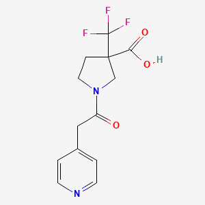 molecular formula C13H13F3N2O3 B7577157 1-(2-Pyridin-4-ylacetyl)-3-(trifluoromethyl)pyrrolidine-3-carboxylic acid 