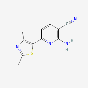 molecular formula C11H10N4S B7577164 2-Amino-6-(2,4-dimethyl-1,3-thiazol-5-yl)pyridine-3-carbonitrile 