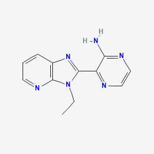molecular formula C12H12N6 B7577189 3-(3-Ethylimidazo[4,5-b]pyridin-2-yl)pyrazin-2-amine 