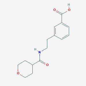 molecular formula C15H19NO4 B7577197 3-[2-(Oxane-4-carbonylamino)ethyl]benzoic acid 