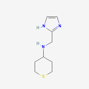 molecular formula C9H15N3S B7577212 N-(1H-imidazol-2-ylmethyl)thian-4-amine 
