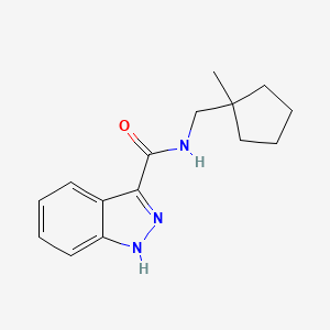 molecular formula C15H19N3O B7577230 N-[(1-methylcyclopentyl)methyl]-1H-indazole-3-carboxamide 