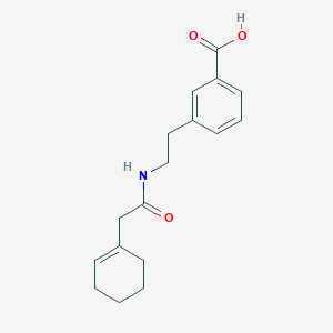 molecular formula C17H21NO3 B7577236 3-[2-[[2-(Cyclohexen-1-yl)acetyl]amino]ethyl]benzoic acid 