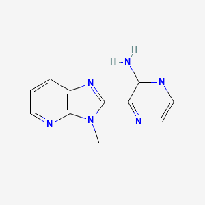 molecular formula C11H10N6 B7577248 3-(3-Methylimidazo[4,5-b]pyridin-2-yl)pyrazin-2-amine 