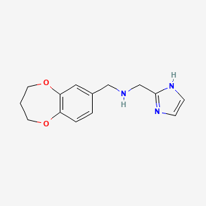 molecular formula C14H17N3O2 B7577254 1-(3,4-dihydro-2H-1,5-benzodioxepin-7-yl)-N-(1H-imidazol-2-ylmethyl)methanamine 