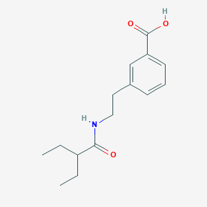 molecular formula C15H21NO3 B7577255 3-[2-(2-Ethylbutanoylamino)ethyl]benzoic acid 