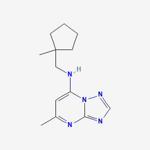 molecular formula C13H19N5 B7577262 5-methyl-N-[(1-methylcyclopentyl)methyl]-[1,2,4]triazolo[1,5-a]pyrimidin-7-amine 