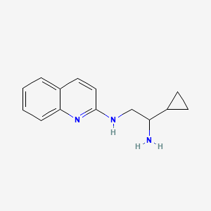 molecular formula C14H17N3 B7577267 1-cyclopropyl-N'-quinolin-2-ylethane-1,2-diamine 