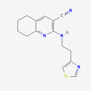 molecular formula C15H16N4S B7577308 2-[2-(1,3-Thiazol-4-yl)ethylamino]-5,6,7,8-tetrahydroquinoline-3-carbonitrile 