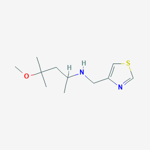 molecular formula C11H20N2OS B7577319 4-methoxy-4-methyl-N-(1,3-thiazol-4-ylmethyl)pentan-2-amine 
