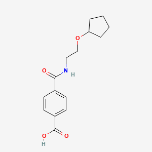 molecular formula C15H19NO4 B7577333 4-(2-Cyclopentyloxyethylcarbamoyl)benzoic acid 