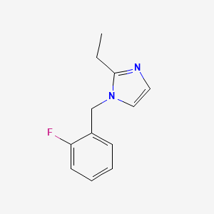 molecular formula C12H13FN2 B7577342 2-Ethyl-1-[(2-fluorophenyl)methyl]imidazole 