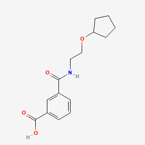 molecular formula C15H19NO4 B7577348 3-(2-Cyclopentyloxyethylcarbamoyl)benzoic acid 