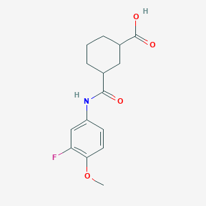 molecular formula C15H18FNO4 B7577409 3-[(3-Fluoro-4-methoxyphenyl)carbamoyl]cyclohexane-1-carboxylic acid 