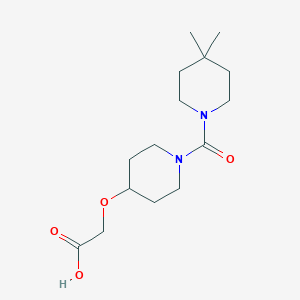 molecular formula C15H26N2O4 B7577437 2-[1-(4,4-Dimethylpiperidine-1-carbonyl)piperidin-4-yl]oxyacetic acid 