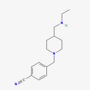molecular formula C16H23N3 B7577460 4-[[4-(Ethylaminomethyl)piperidin-1-yl]methyl]benzonitrile 