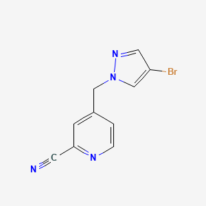 molecular formula C10H7BrN4 B7577463 4-[(4-Bromopyrazol-1-yl)methyl]pyridine-2-carbonitrile 