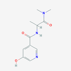 molecular formula C11H15N3O3 B7577475 N-[1-(dimethylamino)-1-oxopropan-2-yl]-5-hydroxypyridine-3-carboxamide 