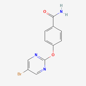 molecular formula C11H8BrN3O2 B7577486 4-(5-Bromopyrimidin-2-yl)oxybenzamide 