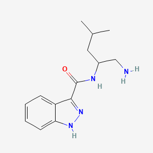 molecular formula C14H20N4O B7577492 N-(1-amino-4-methylpentan-2-yl)-1H-indazole-3-carboxamide 