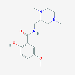 molecular formula C15H23N3O3 B7577502 N-[(1,4-dimethylpiperazin-2-yl)methyl]-2-hydroxy-5-methoxybenzamide 